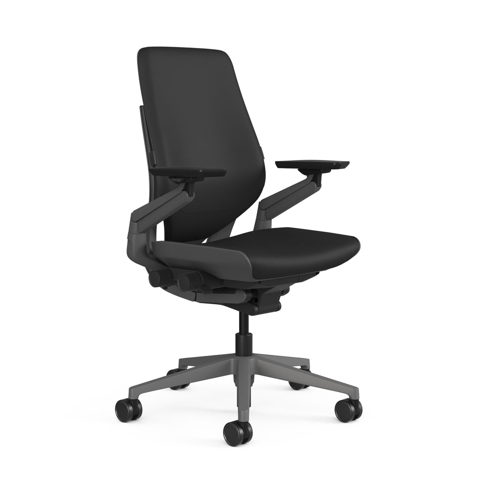 Upholstered Black Montana Leather; Frame Dark