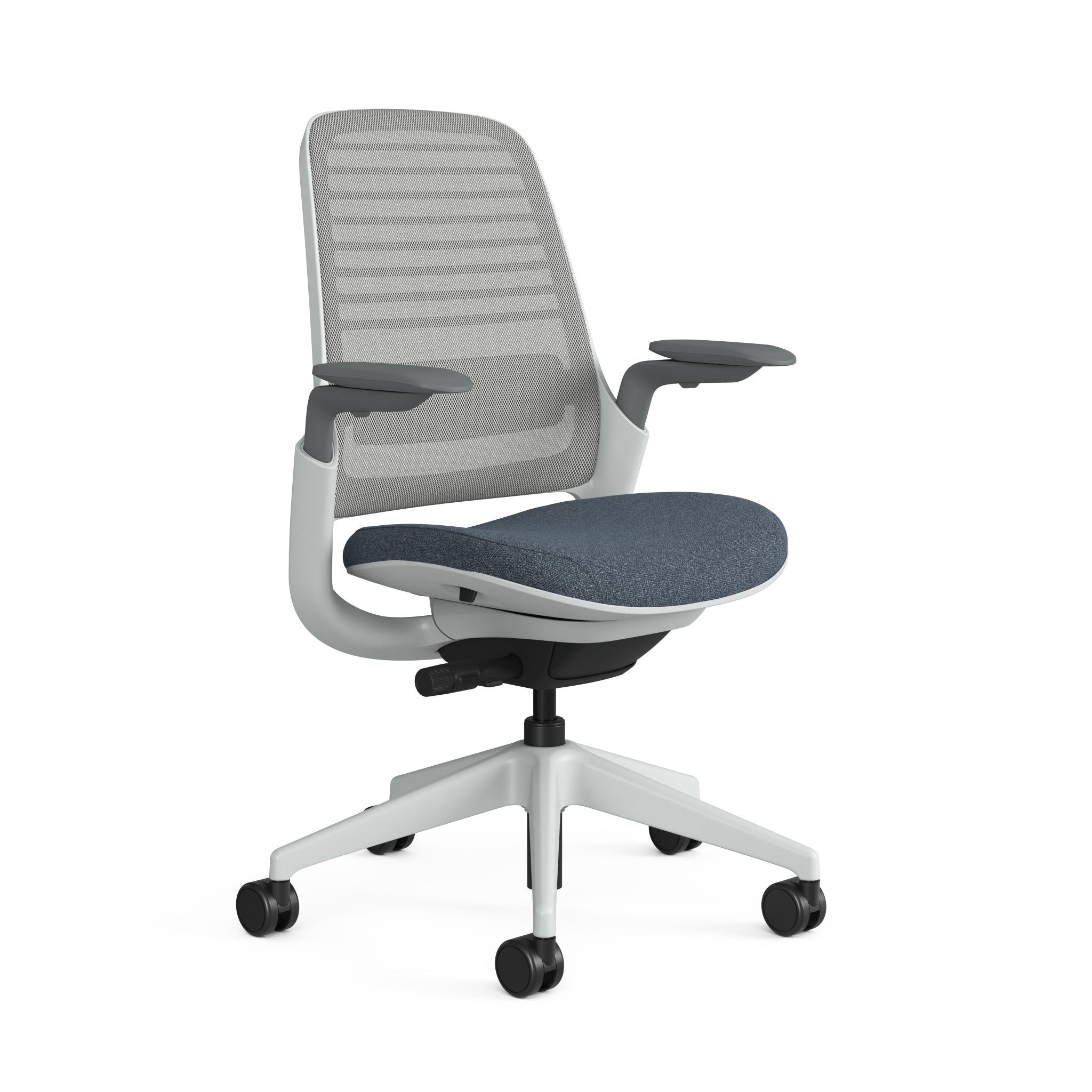 Meshback 3D Microknit Nickel; Seat fabric Medley Blue; Frame Seagull