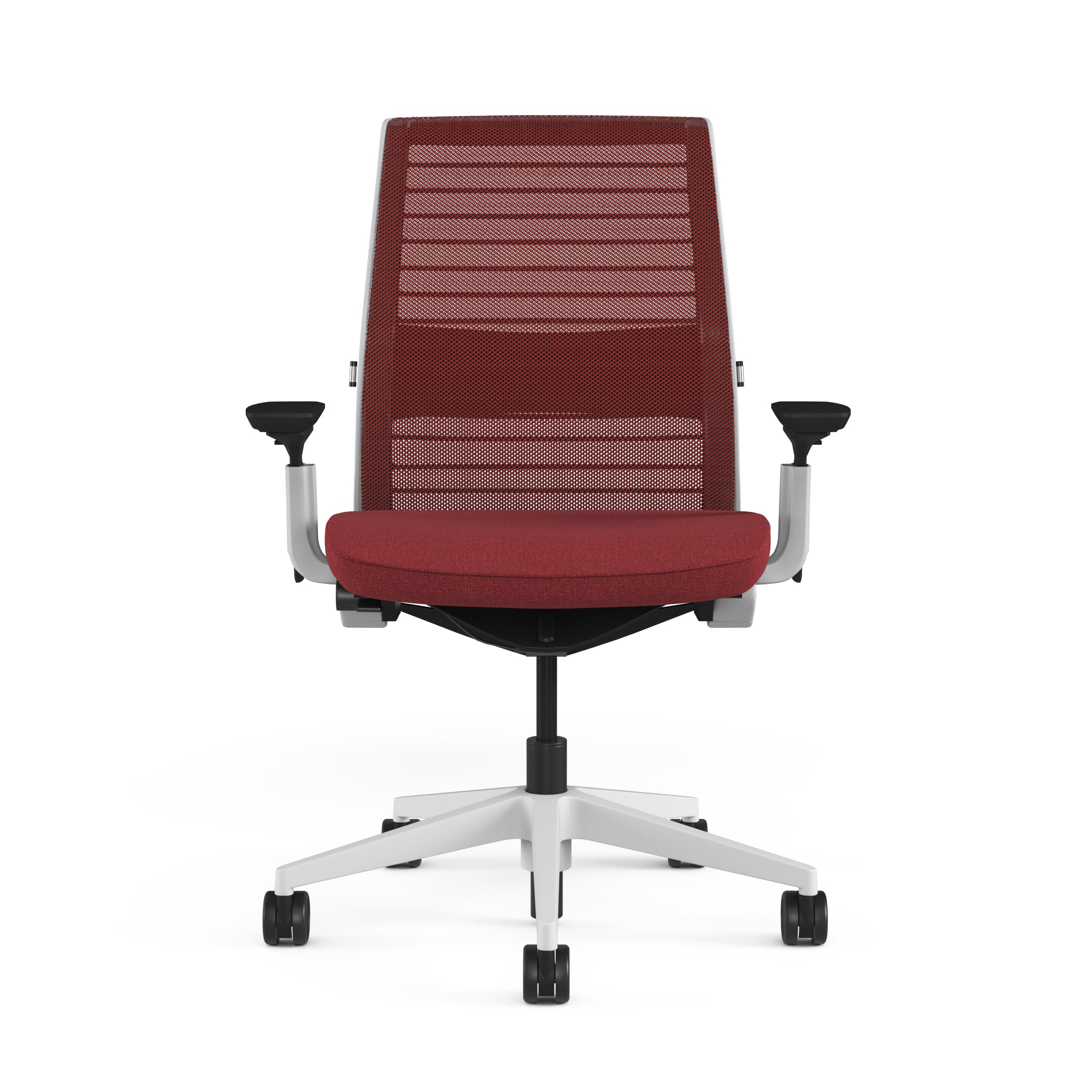 Mesh back 3D Knit Scarlet; Seat fabric Medley Cherry Red; Frame Seagull
