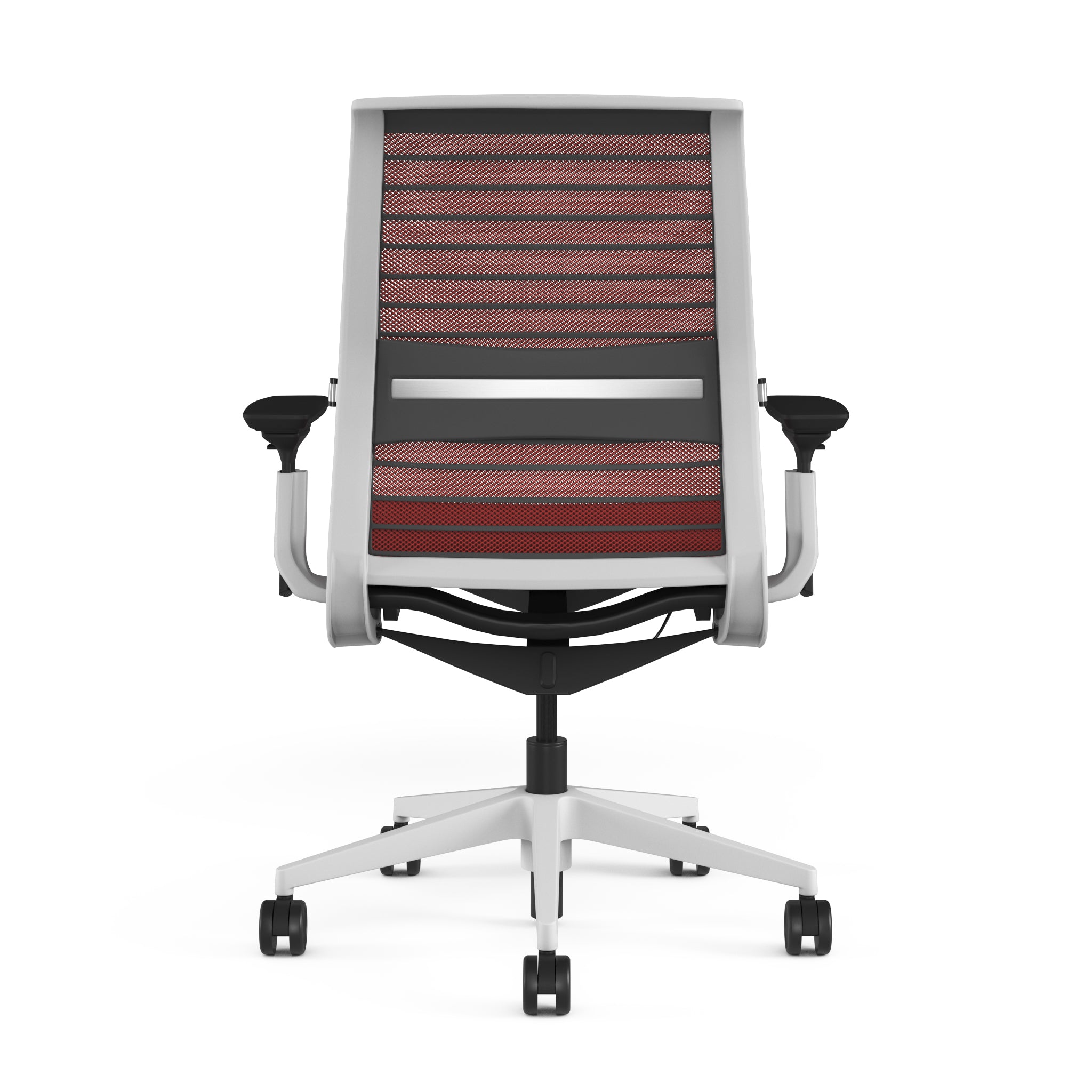 Mesh back 3D Knit Scarlet; Seat fabric Medley Cherry Red; Frame Seagull