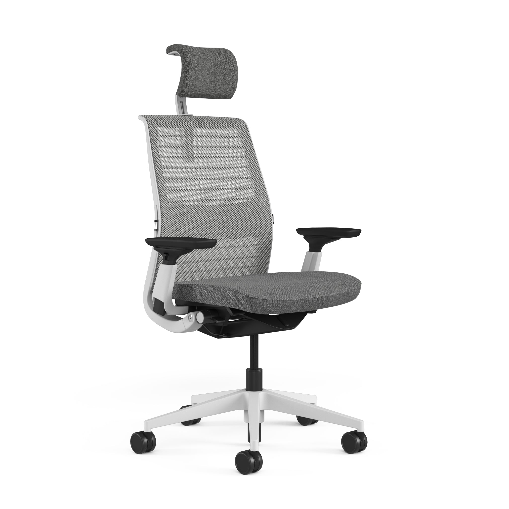 Mesh back 3D Knit Nickel; Seat fabric Otto Ash; Frame Seagull