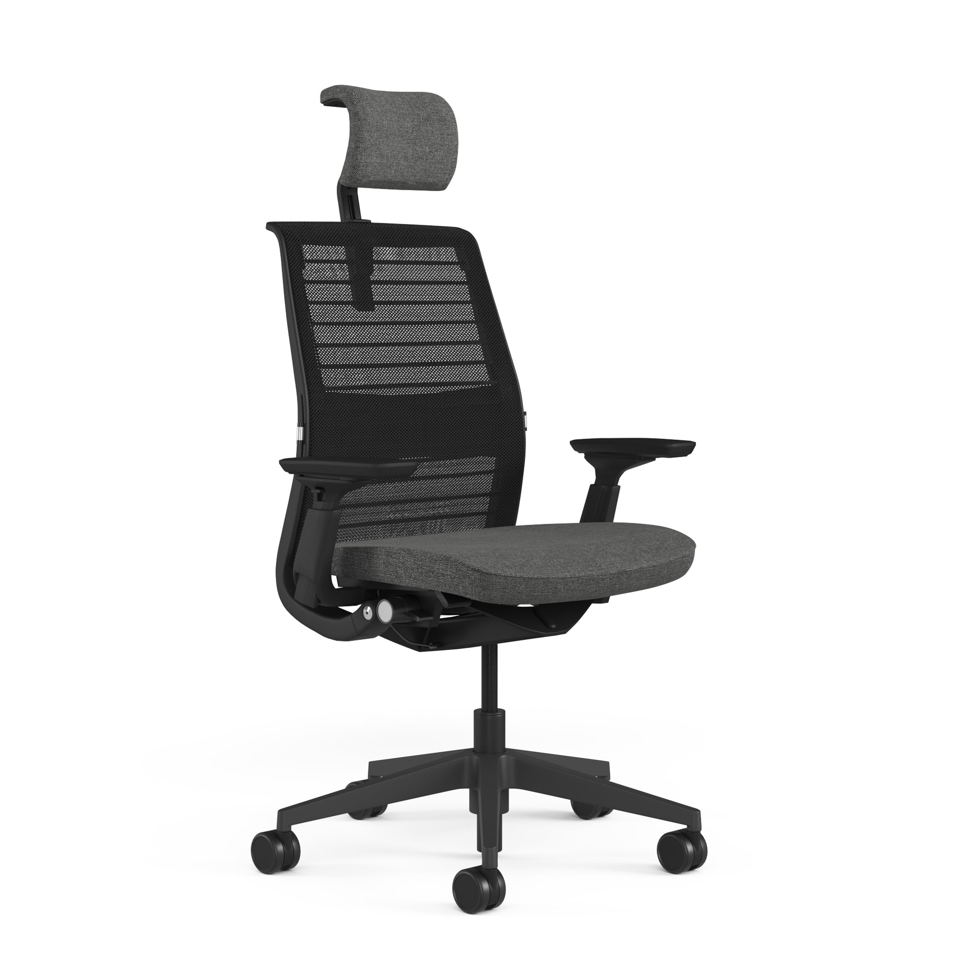 Mesh back 3D Knit Black; Seat fabric Otto Charcoal; Frame Black