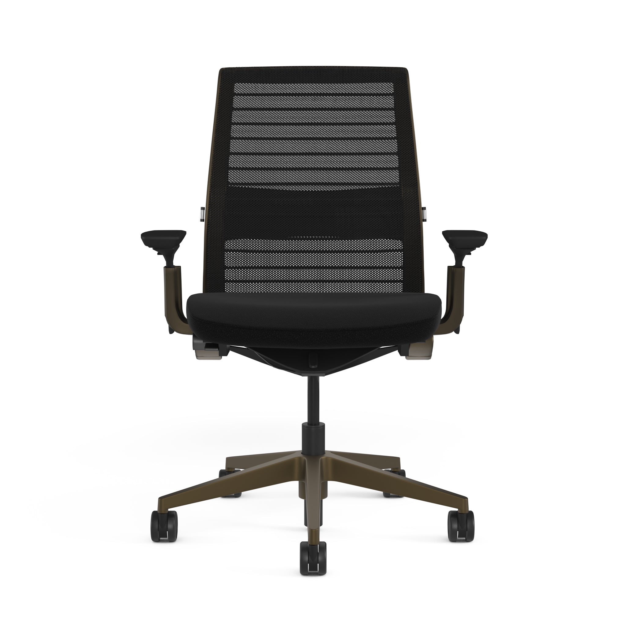 Mesh back 3D Knit Black; Seat fabric Ebony; Frame Burnished Bronze