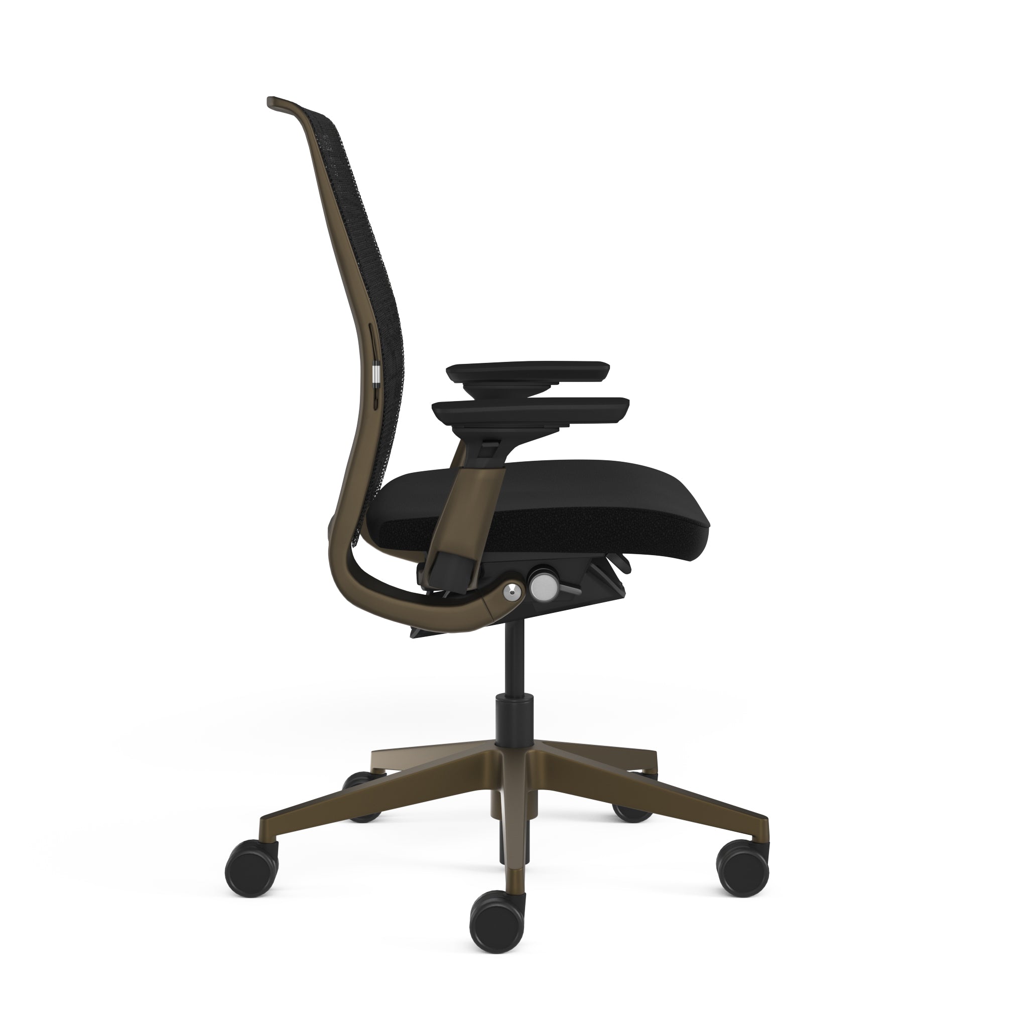 Mesh back 3D Knit Black; Seat fabric Ebony; Frame Burnished Bronze