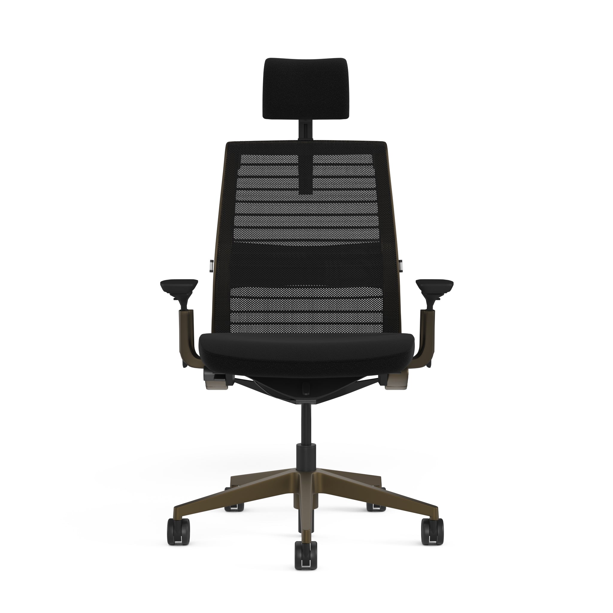 Mesh back 3D Knit Black; Seat fabric Ebony; Frame Burnished Bronze