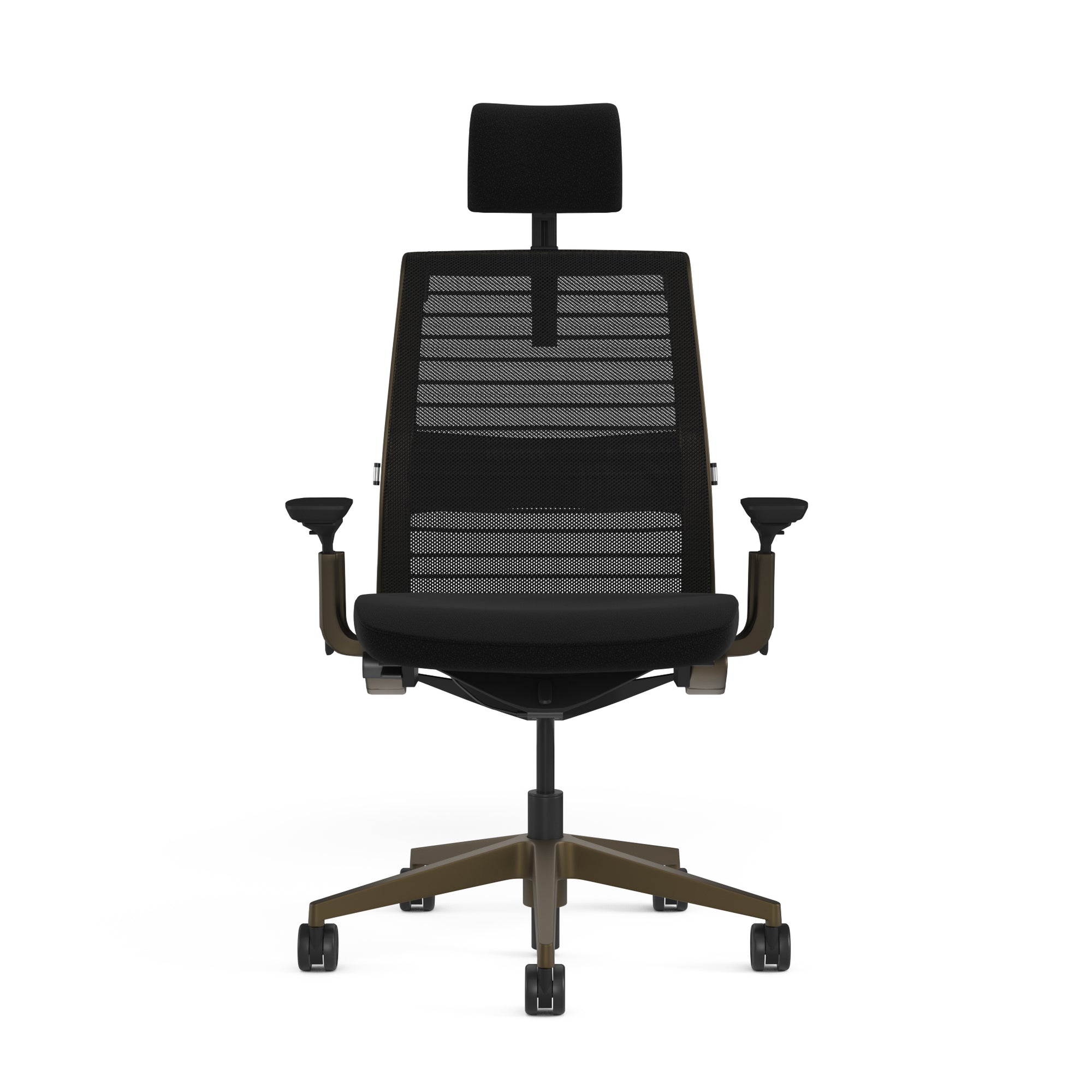 Mesh back 3D Knit Black; Seat fabric Ebony; Frame Burnished Bronze