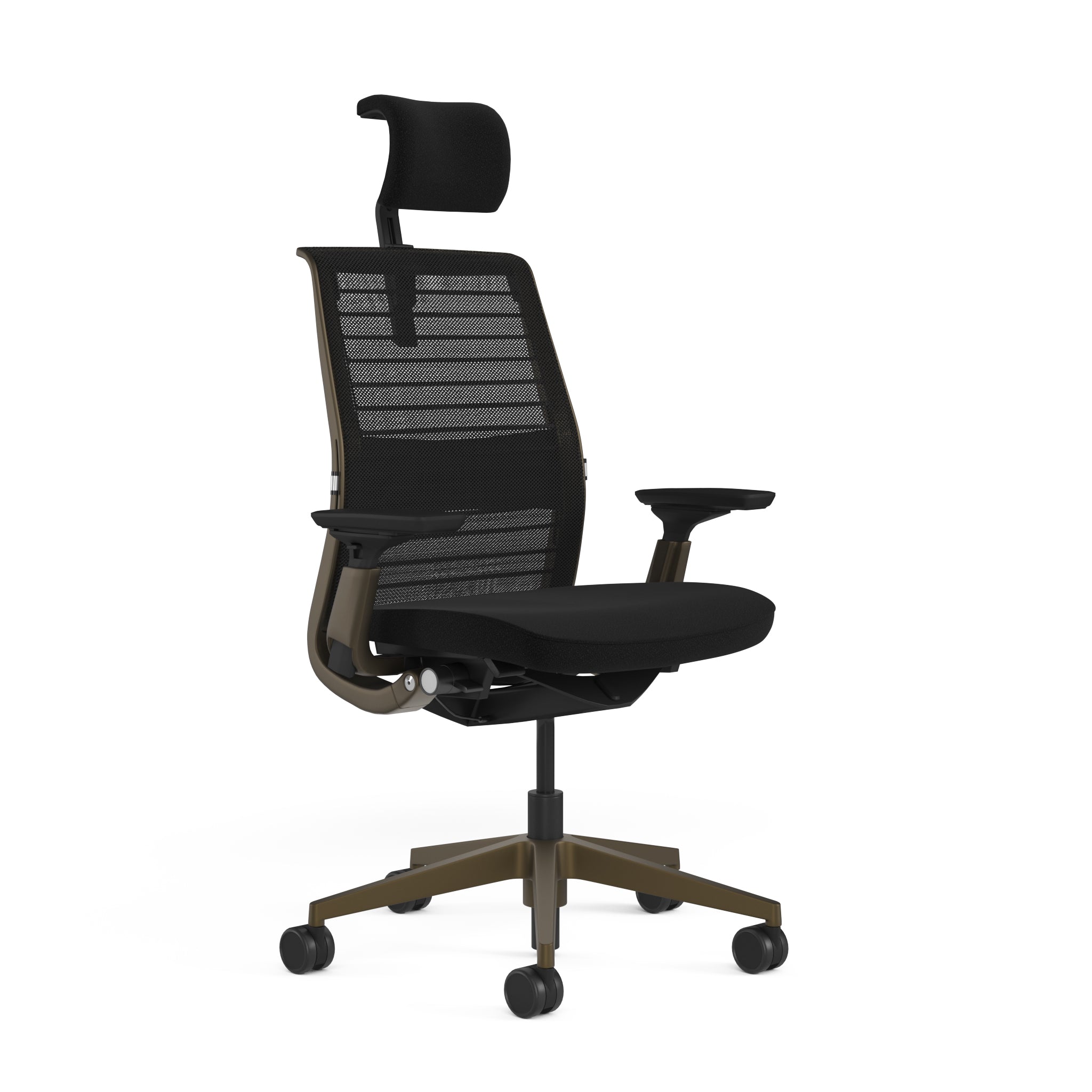 Mesh back 3D Knit Black; Seat fabric Ebony; Frame Burnished Bronze