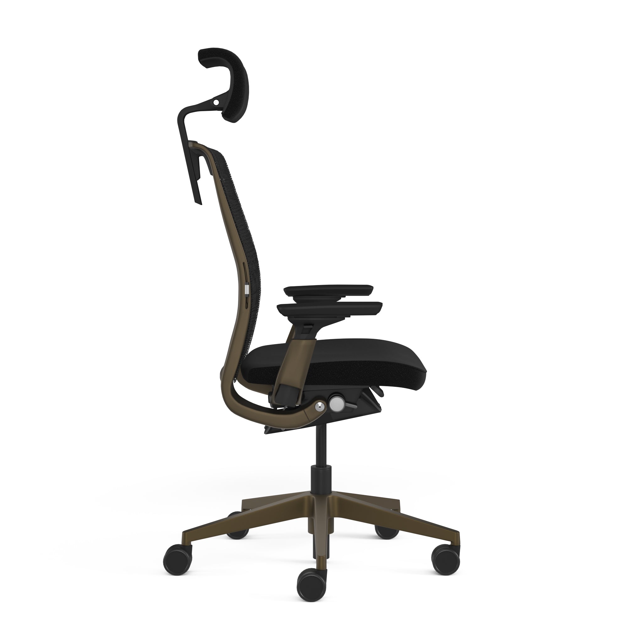 Mesh back 3D Knit Black; Seat fabric Ebony; Frame Burnished Bronze
