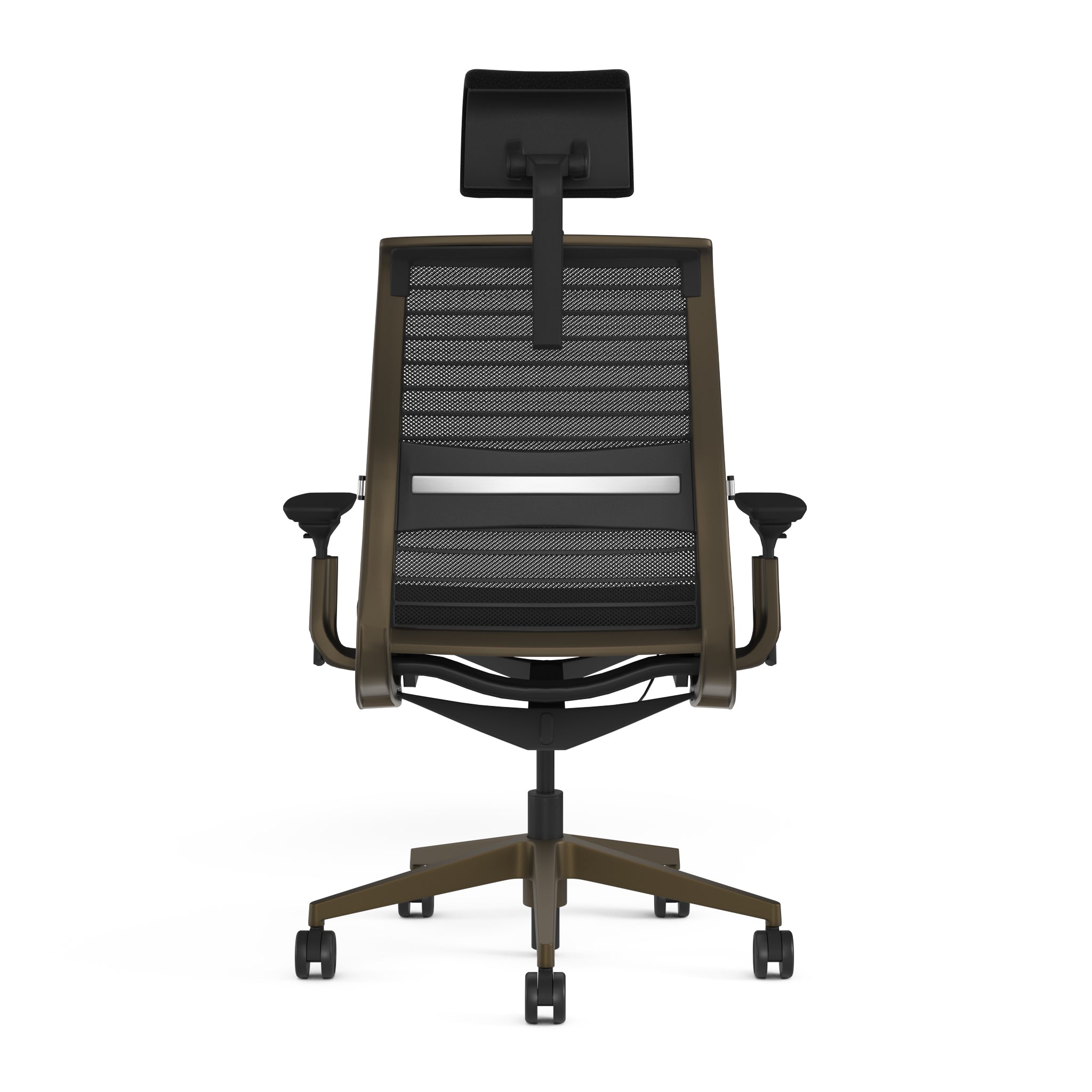 Mesh back 3D Knit Black; Seat fabric Ebony; Frame Burnished Bronze