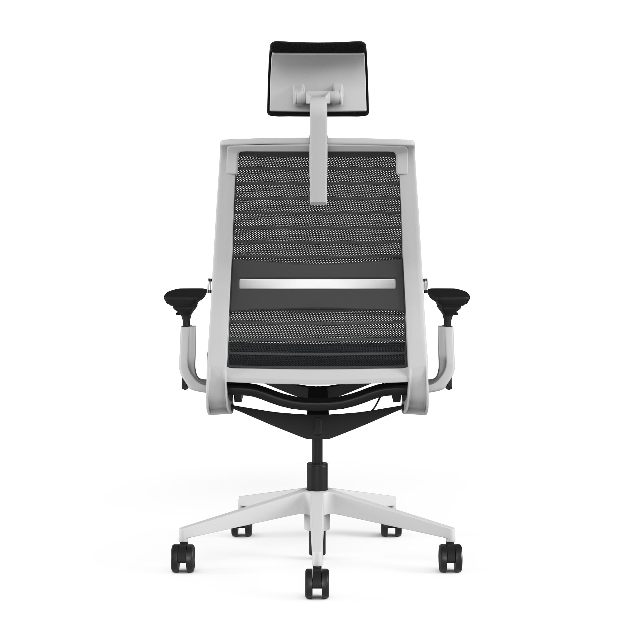 Mesh back 3D Knit Black; Seat fabric Deep Teal; Frame Seagull