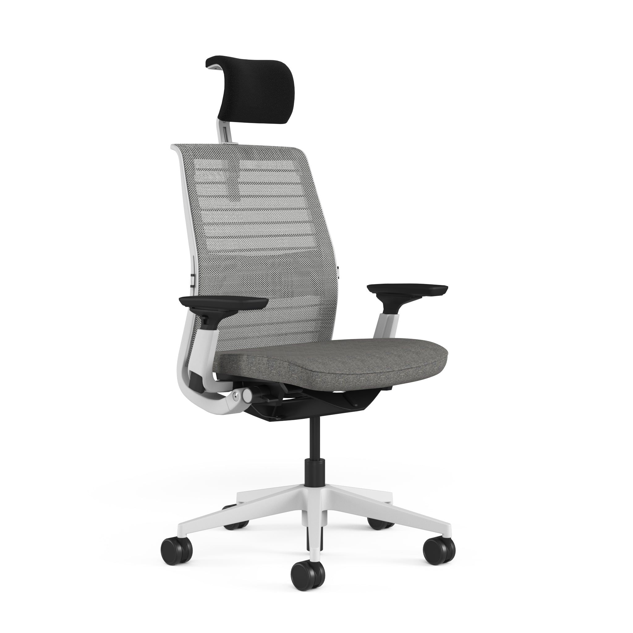 Mesh back 3D Knit Nickel; Seat fabric Dark Grey; Frame Seagull
