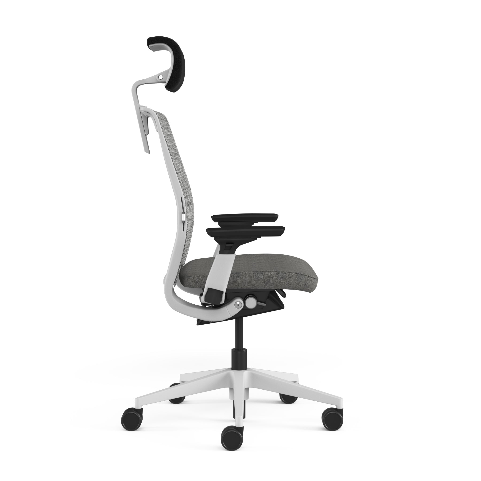 Mesh back 3D Knit Nickel; Seat fabric Dark Grey; Frame Seagull