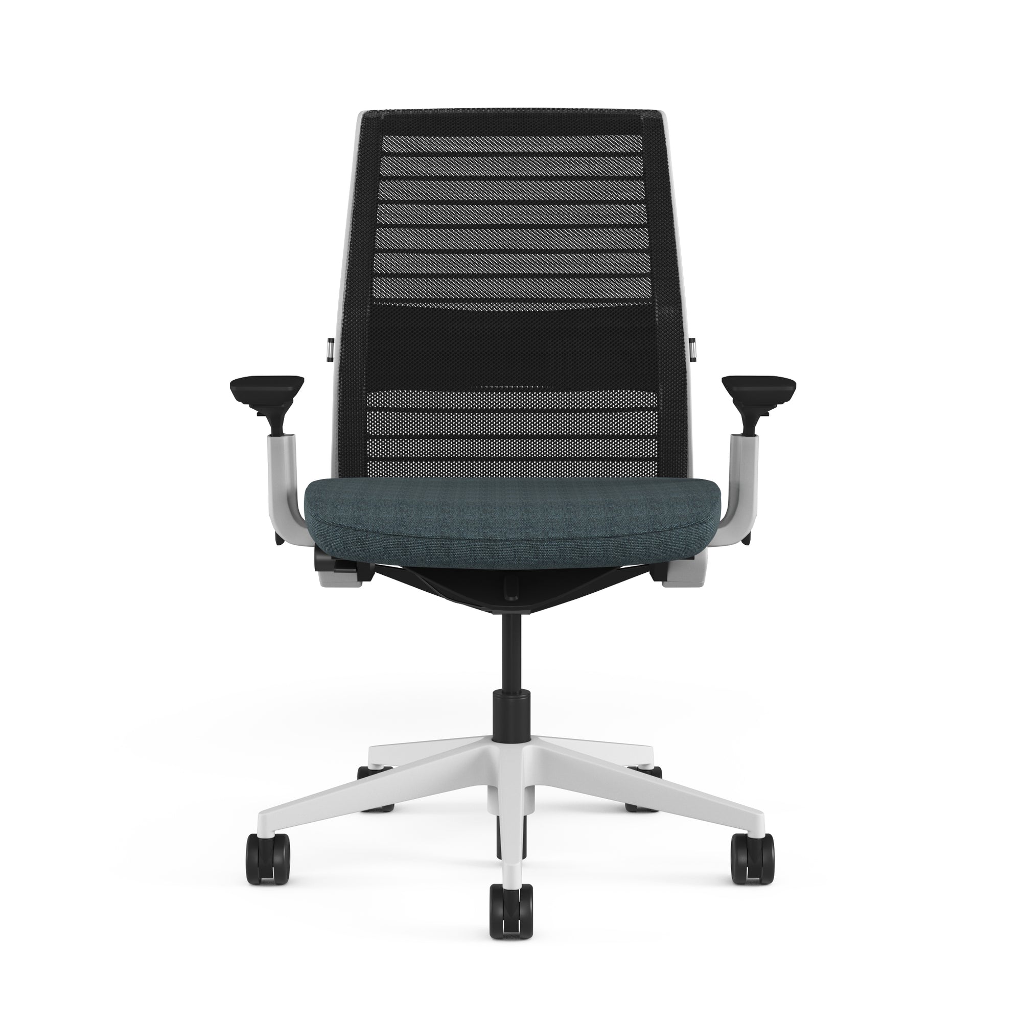 Mesh back 3D Knit Black; Seat fabric Deep Teal; Frame Seagull