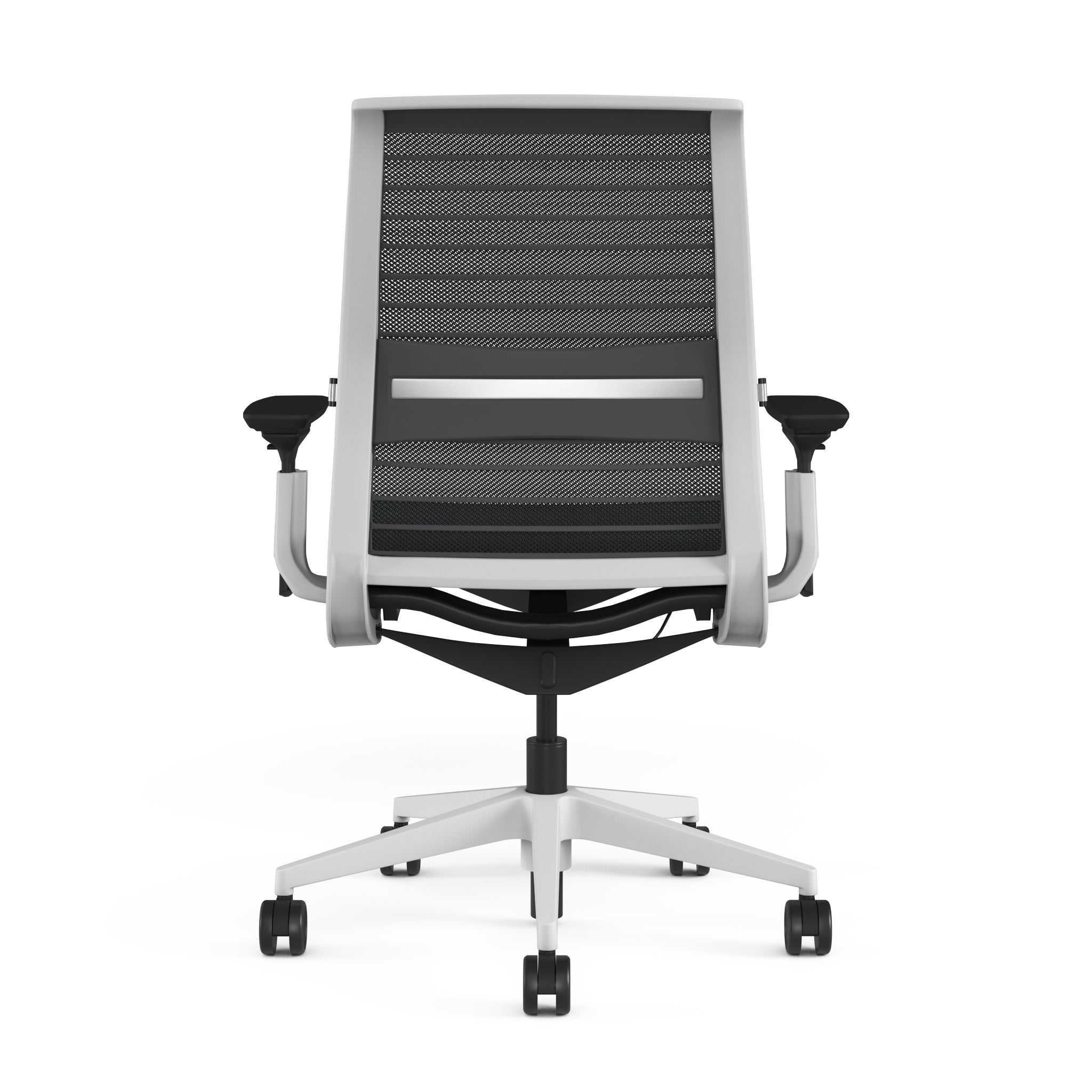 Mesh back 3D Knit Black; Seat fabric Deep Teal; Frame Seagull