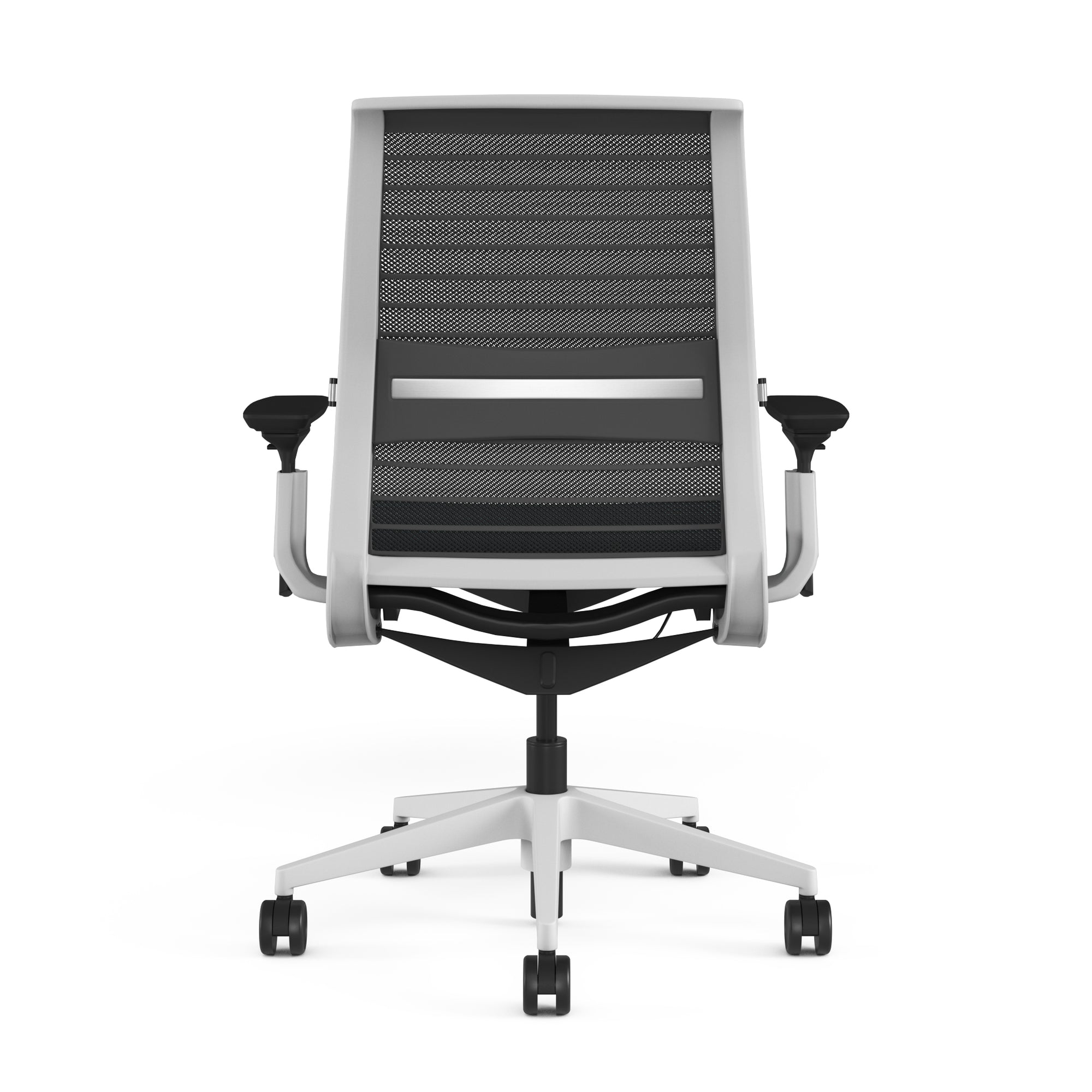 Mesh back 3D Knit Black; Seat fabric Deep Teal; Frame Seagull