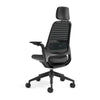 Meshback 3D Microknit Licorice; Seat fabric Otto Charcoal; Frame Black